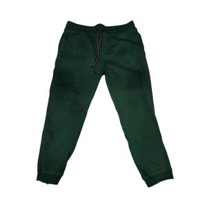 Tommy Hilfiger Green Sweatpants Fleece Lined Joggers Mens Large Logo L